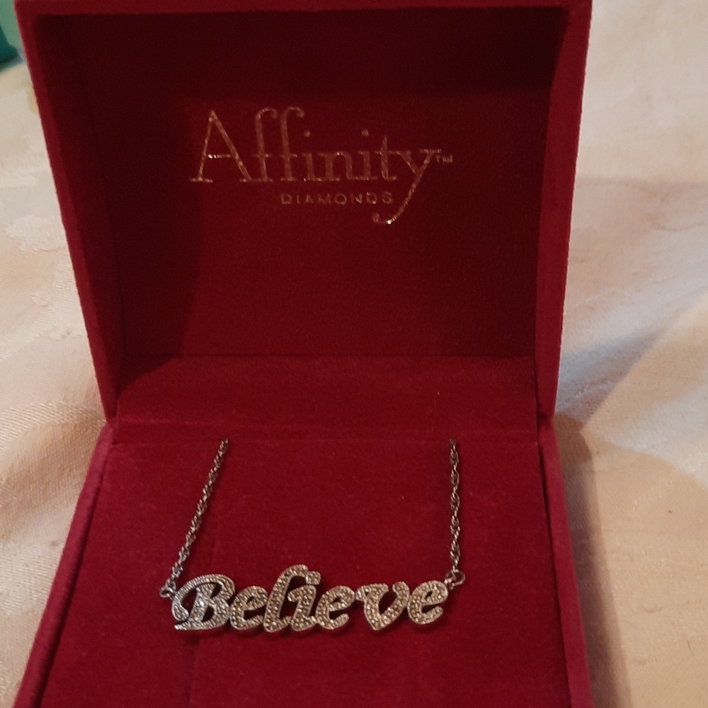 Affinity silver and platinum diamond necklace